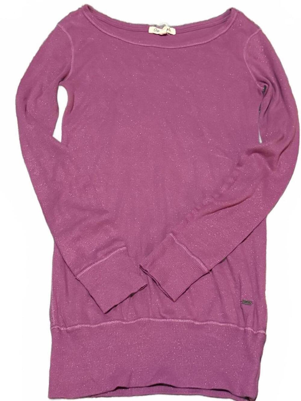 Aeropostale Purple Glitter Long Sleeve Pullover Top Size XS